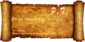Prix Teofila névjegykártya